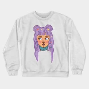 Purple Space Buns Crewneck Sweatshirt